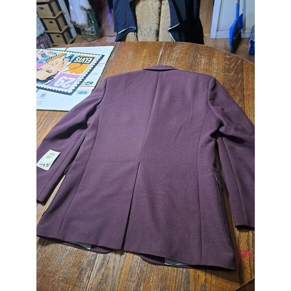 New 40R Regent Burgandy Wine Single Breast Suit Sports Coat Jacket Blazer NWT - Picture 4 of 4